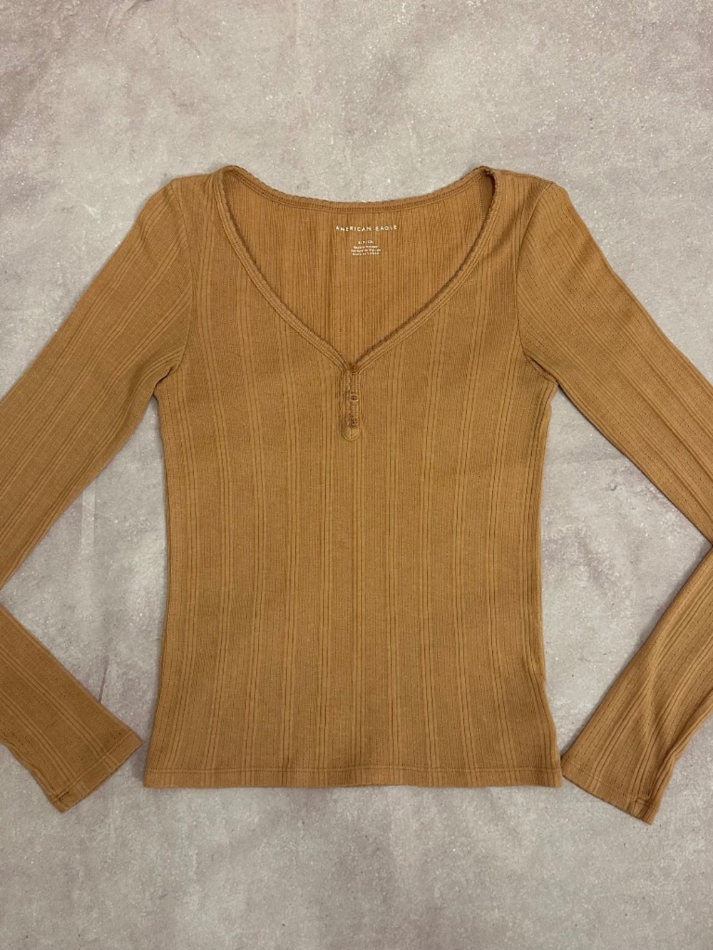 American Eagle Ribbed Henley Top S